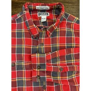 Duluth Trading Shirt Mens 2XL Tall Red Plaid Flannel Free Swingin